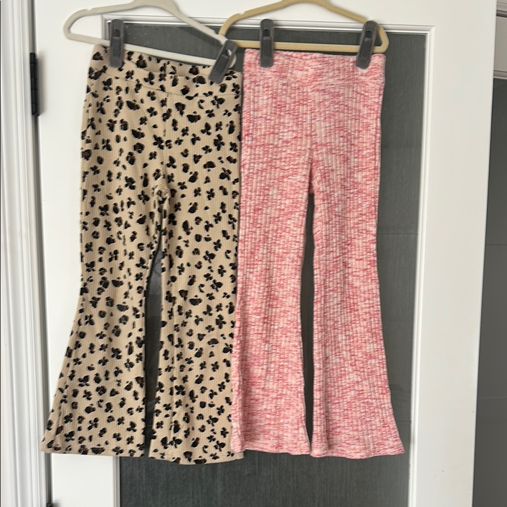 90 Degree By Reflex Kids Bottoms - Tan Leopard and Pink Knit